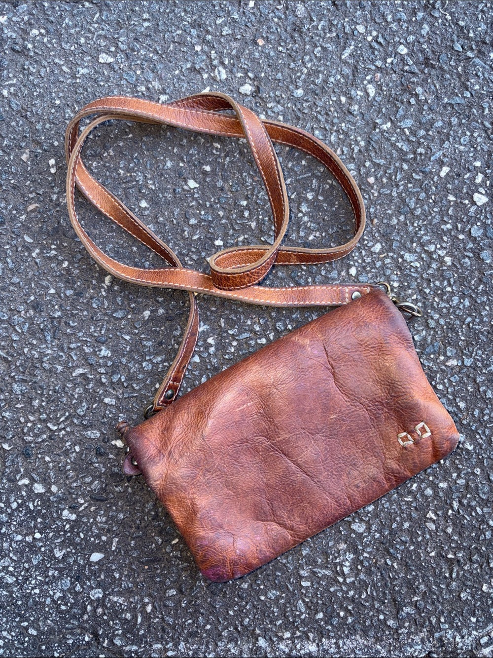Bed-Stu Vintage-Style Brown Leather Crossbody Bag